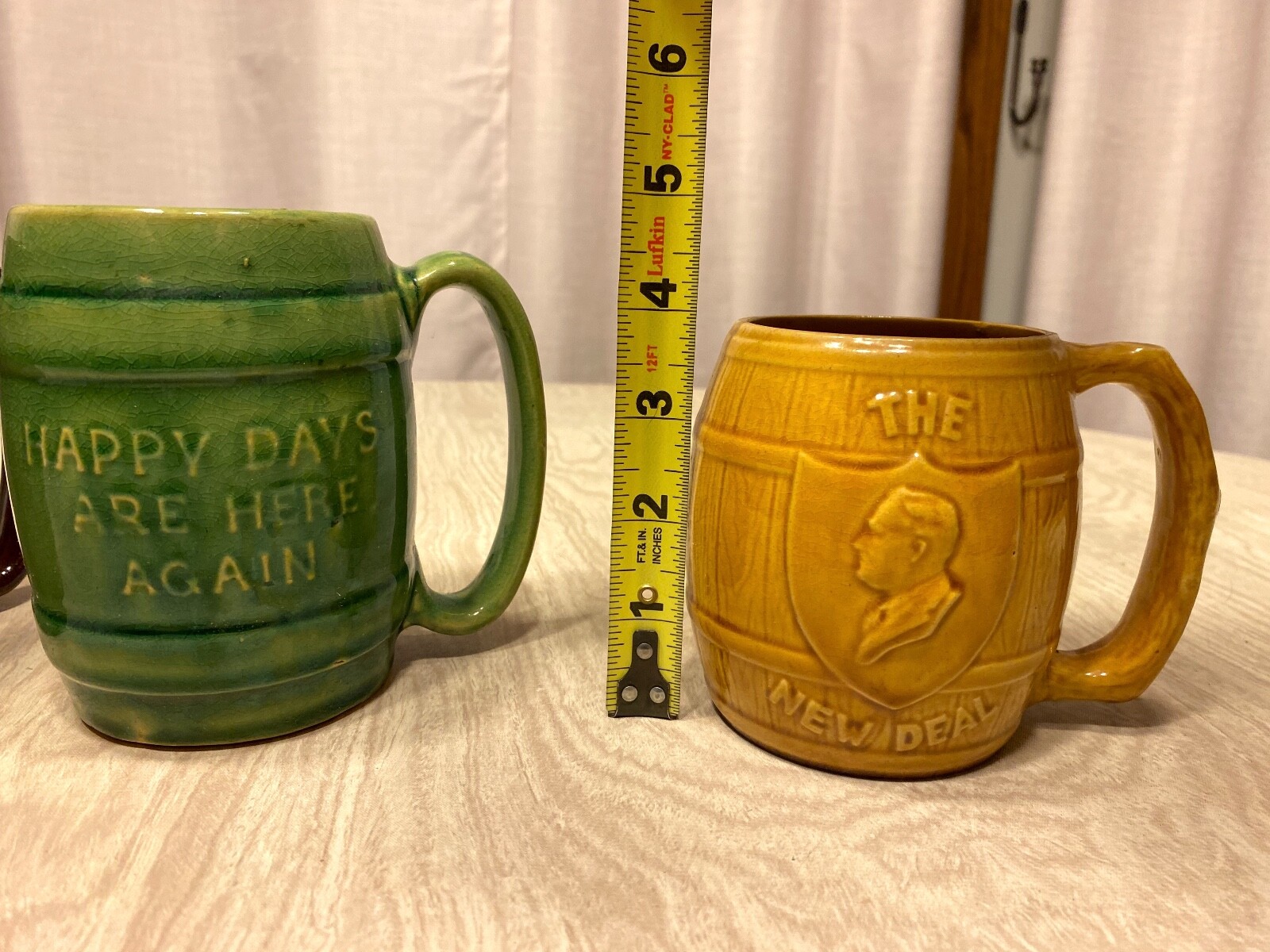 Happy Days Are Here Again Mugs Steins x3 Repeal Prohibition FDR New Deal 1932