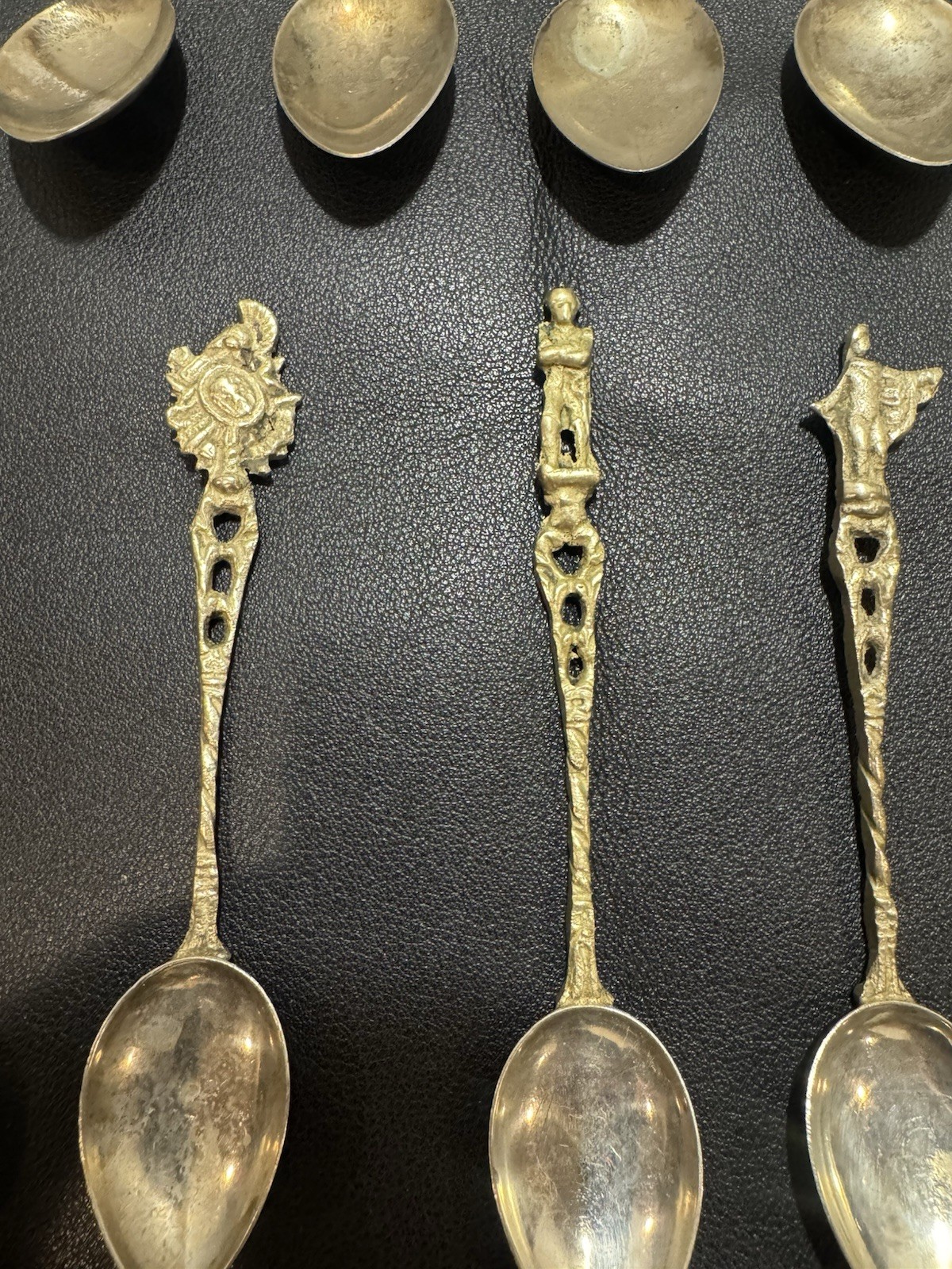 Vintage Italian Silver Plate Figural Demitasse Spoons Set 15
