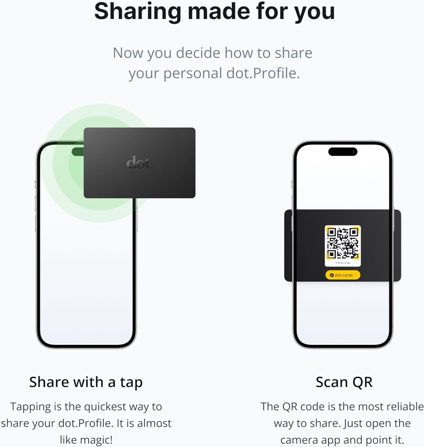 dot. Card - Digital Business Card - Tap Compatible with iPhone & Android (Black)