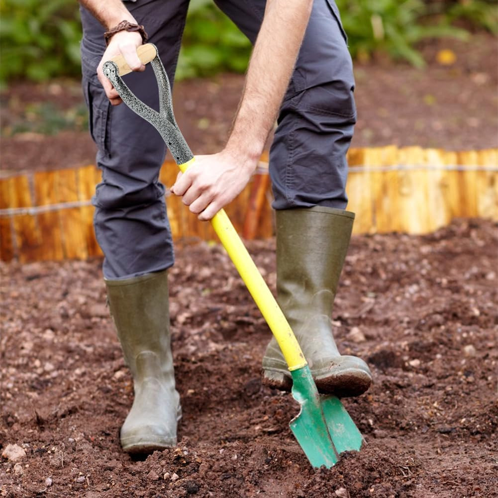 Shovel D Grip Handle, 32Mm Inner Diameter Metal Shovel Replacement Handle with W