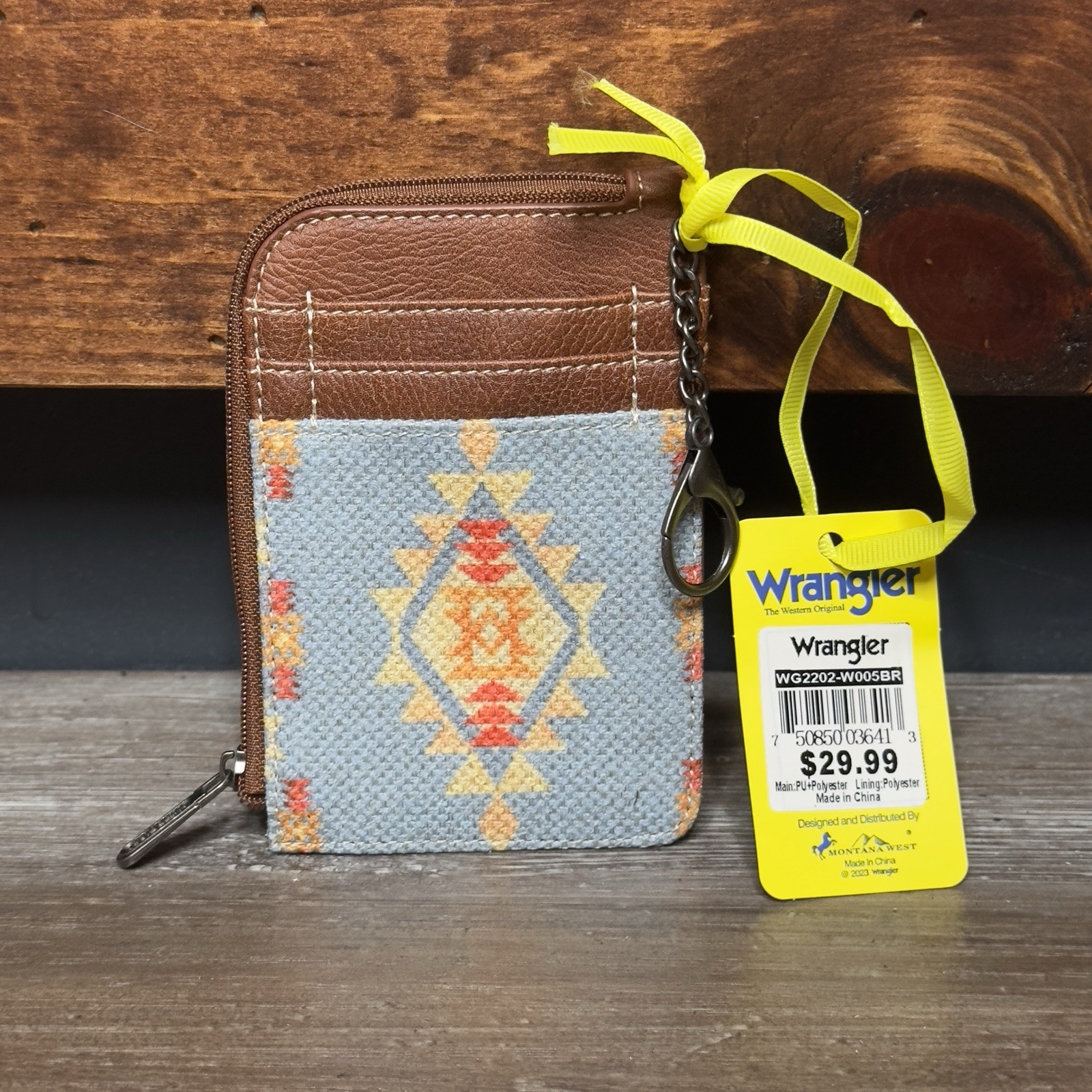 Wrangler Southwestern Mini Blue Card Case Wallet