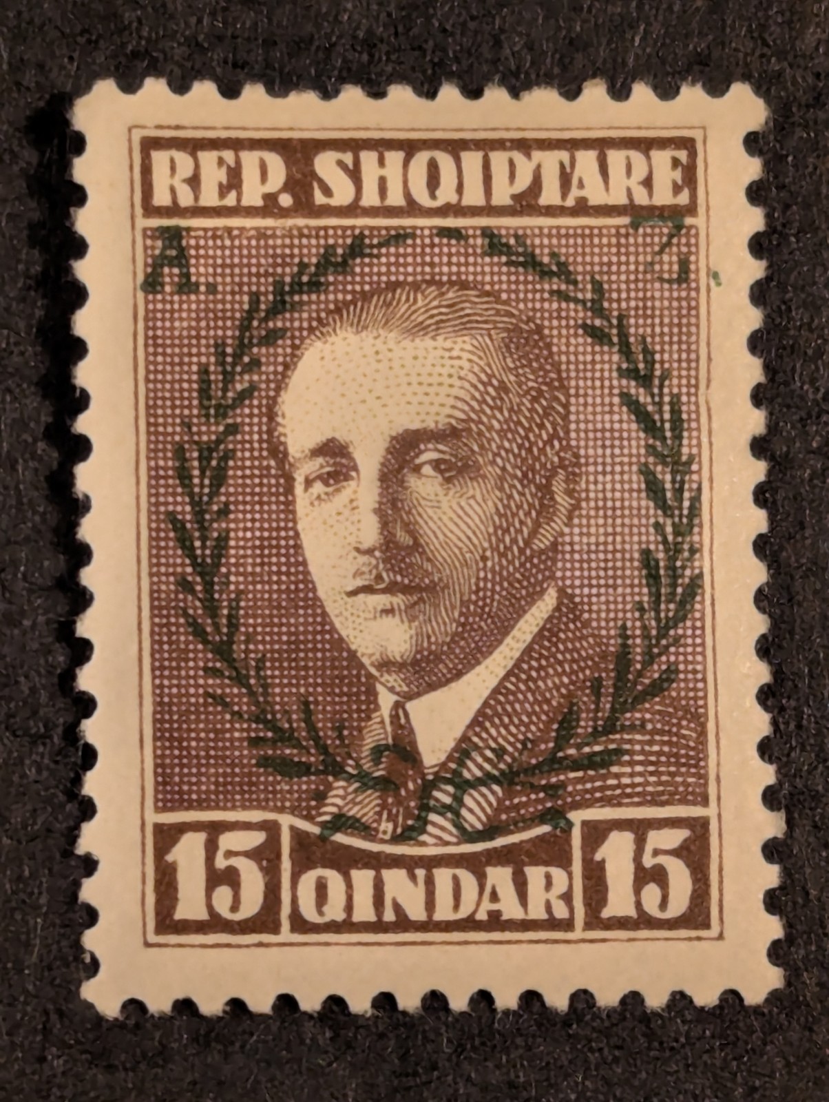Albania 1927 #201 15q Grey Brown MHOG - SEE PICS