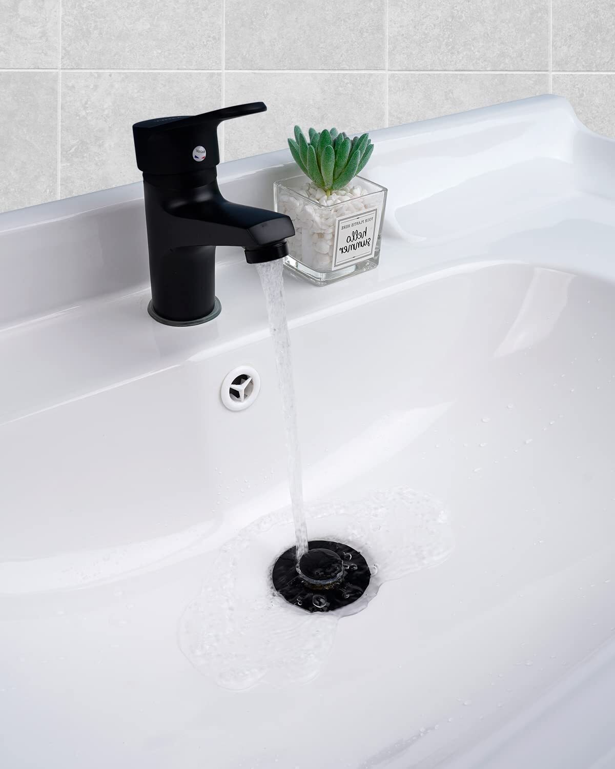 2PC All Metal Universal Bathroom Sink Stopper, for 1''~1.8'' Basin Pop Up Sink