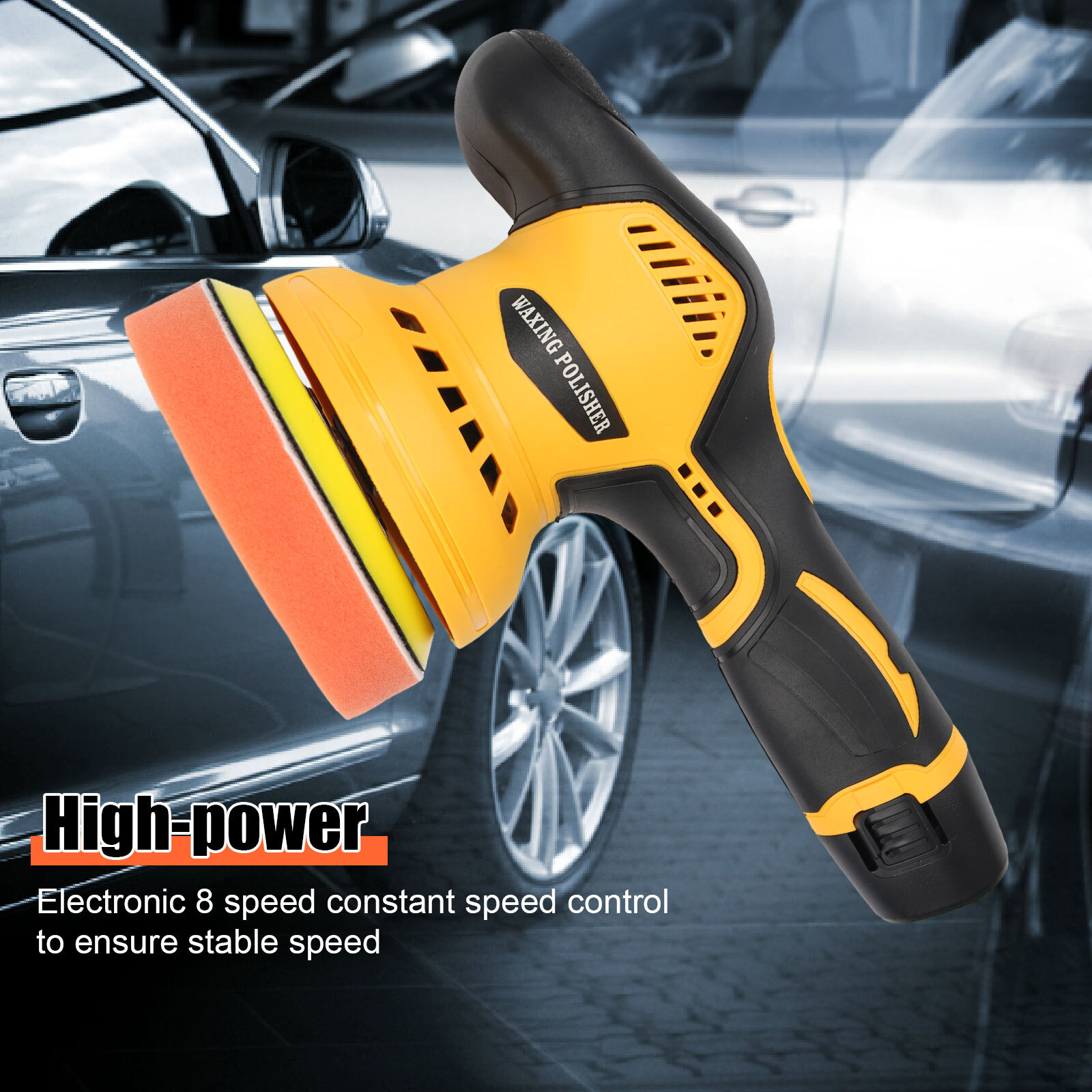 Dual Action Car Polisher Buffer Machine Cordless 5" Sander Polishing Kit Battery