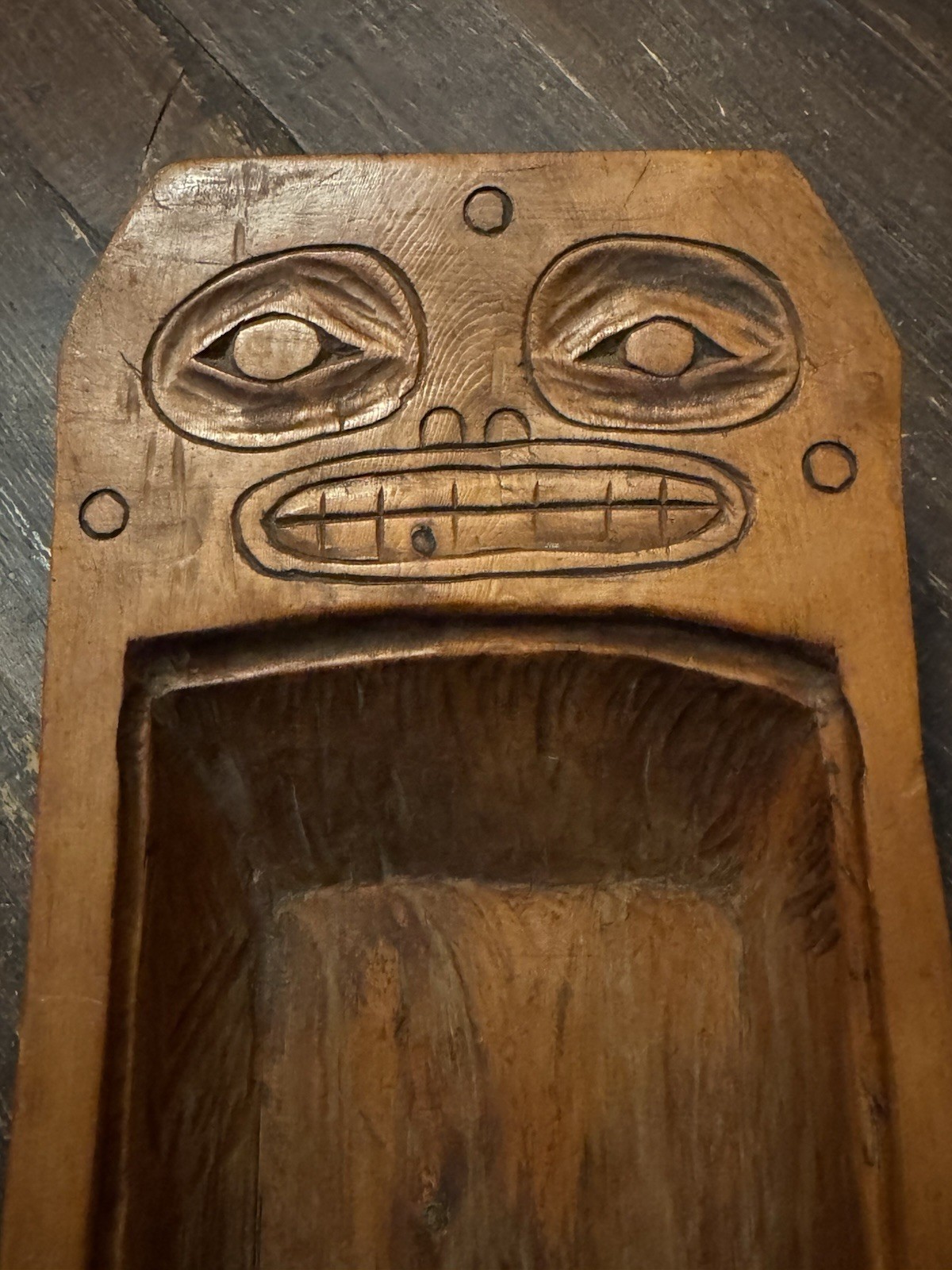 1800’s to Early 1900’s Yellow Cedar Tlingit “Bear” Feast - Grease Bowl - Alaska