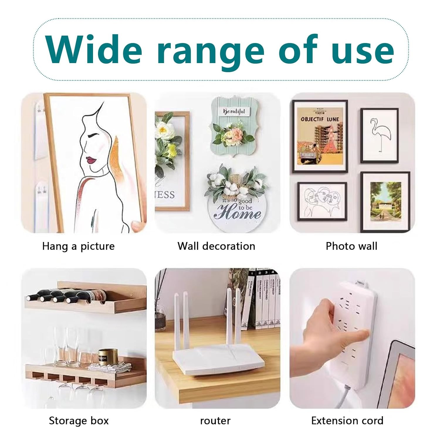 24 Pairs Heavy Duty Picture Hanging Strips – No Damage Wall Mounting Hooks