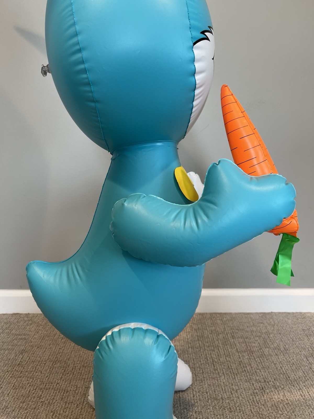 Vintage Dudley’s Inflatable Bosley Bunny 60” Blue Easter Bunny Decoration