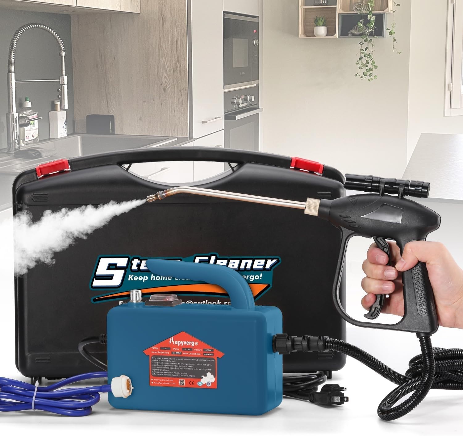 Car Engine Steam Cleaner Cleaning Grout Tile High Pressure Steamer Auto Washer