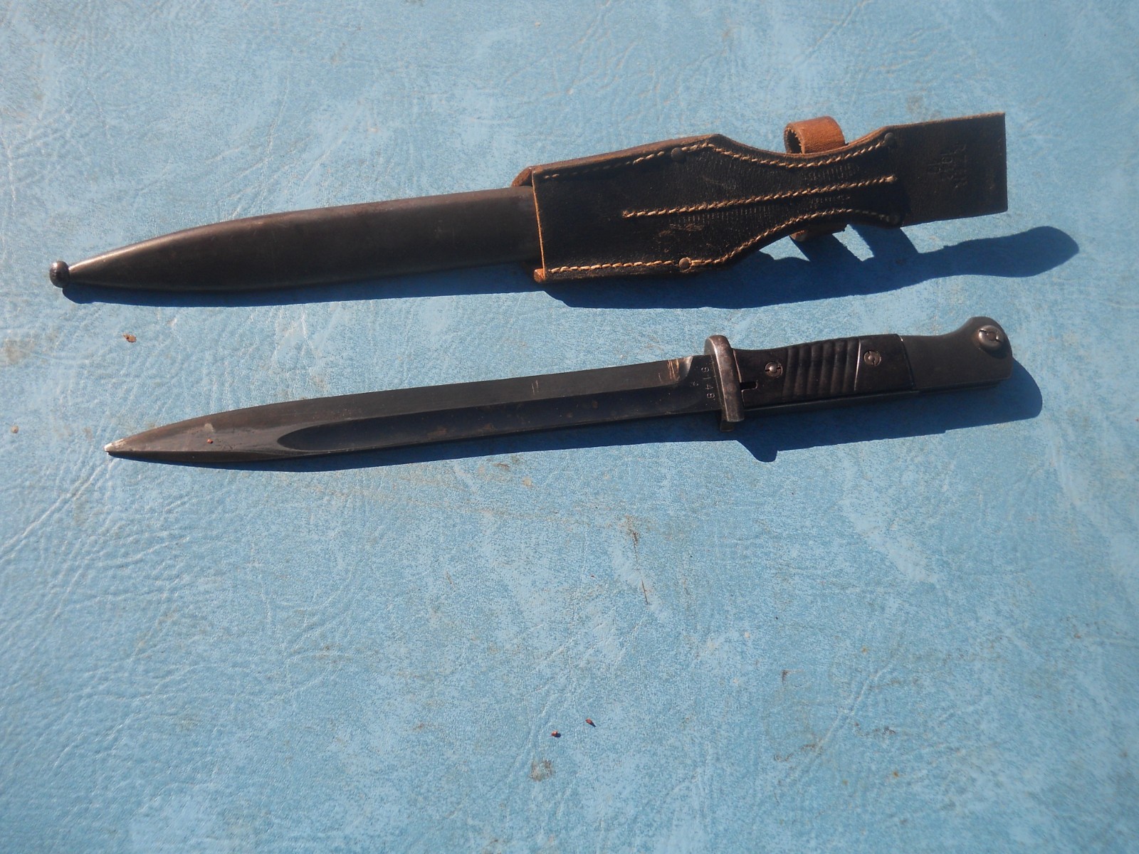 WW2 German K98 Bayonet w/ Scabbard & frog 1940 Bakelite Grips E.u.F. Horster