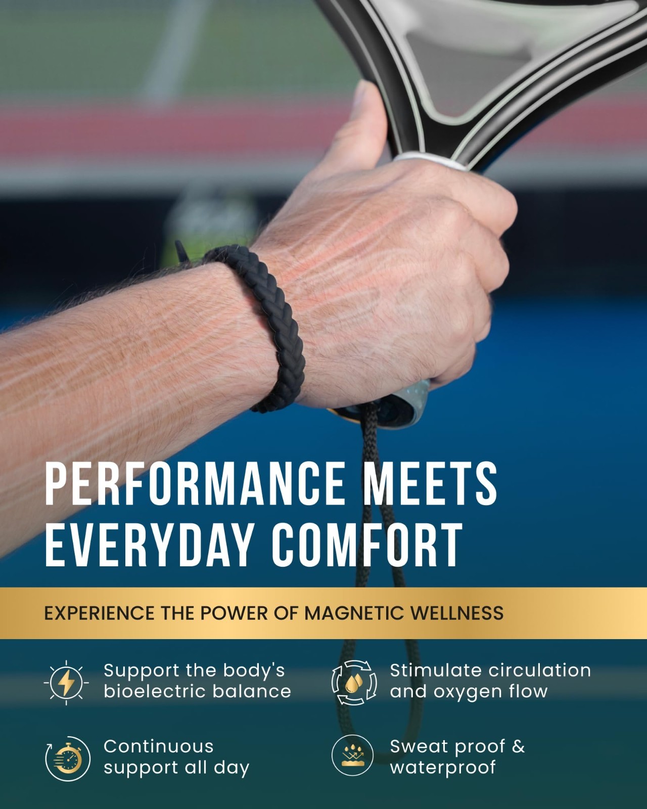 MagnetRX® Magnetic Sports Bracelet for Men Ultra Strength Magnetic for Unisex