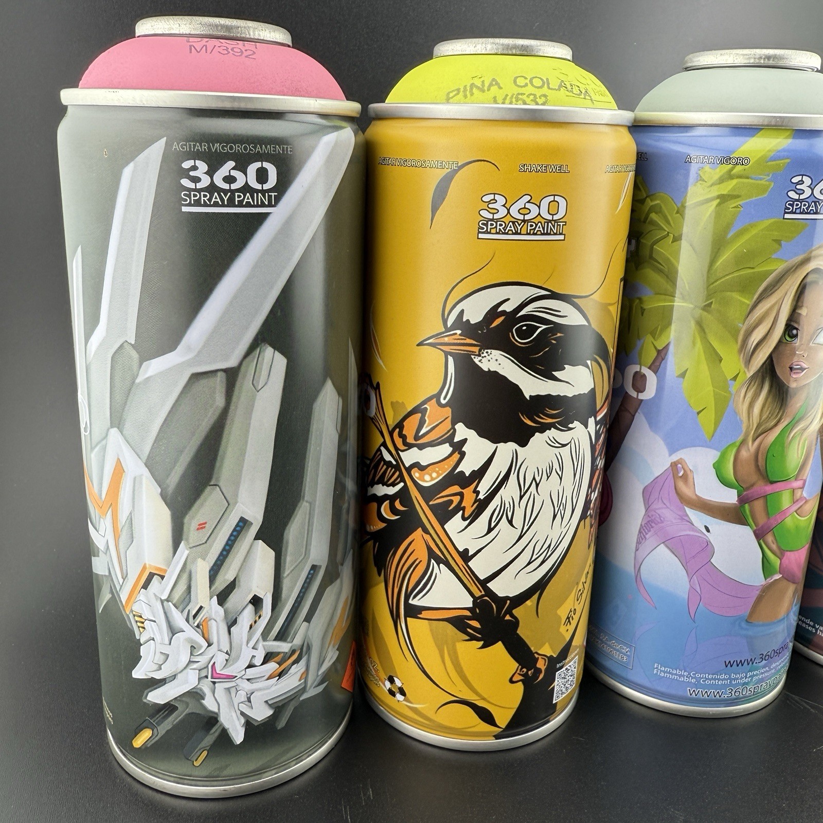 360 Spray Paint Artist Can Lot REAK Gore Fio Silva Viktoria Lamper 4 Cans