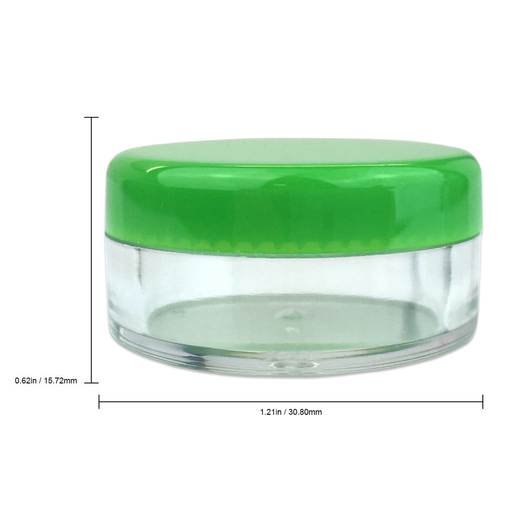 1000 Pieces 5 Gram/5ML Green Plastic Makeup Cosmetic Cream Sample Jar Containers