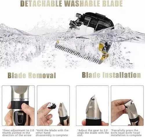 Dog Cat Pet Grooming Kit Rechargeable Cordless Electric Hair Clipper Trimmer Set