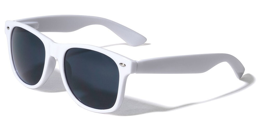 Kids Childrens Classic 80's Vintage Style Horn Rimmed Sunglasses Smoke Dark Lens