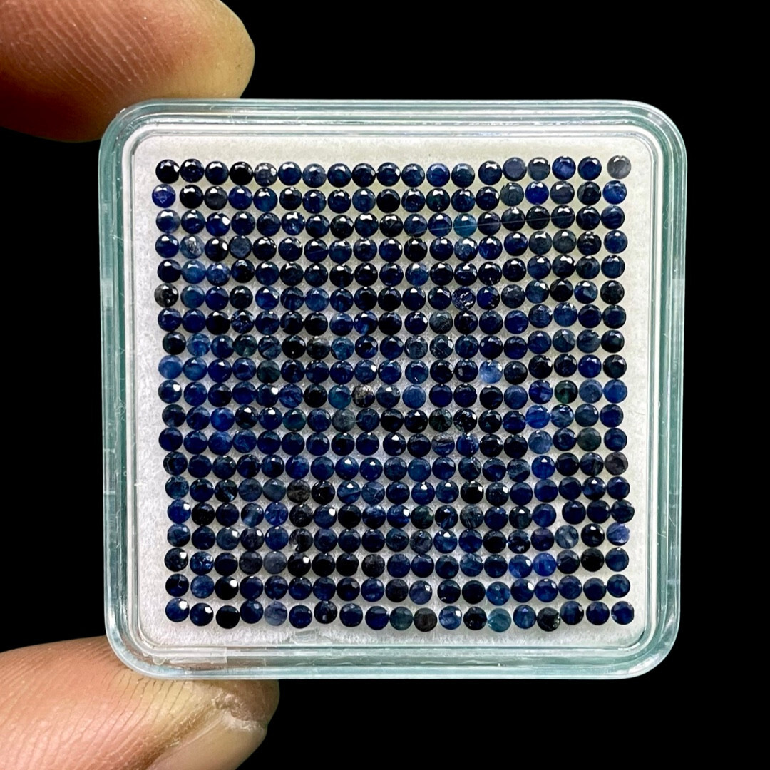 100 Pcs Natural Blue Sapphire 1.6mm Round Cut Calibrated Loose Gemstones Lot