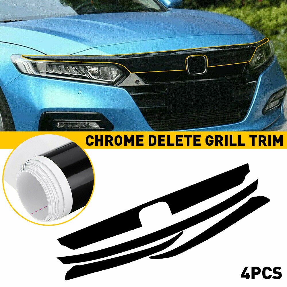 Chrome Delete Blackout Overlay for 2018-20 Honda Accord Front Grill Trim
