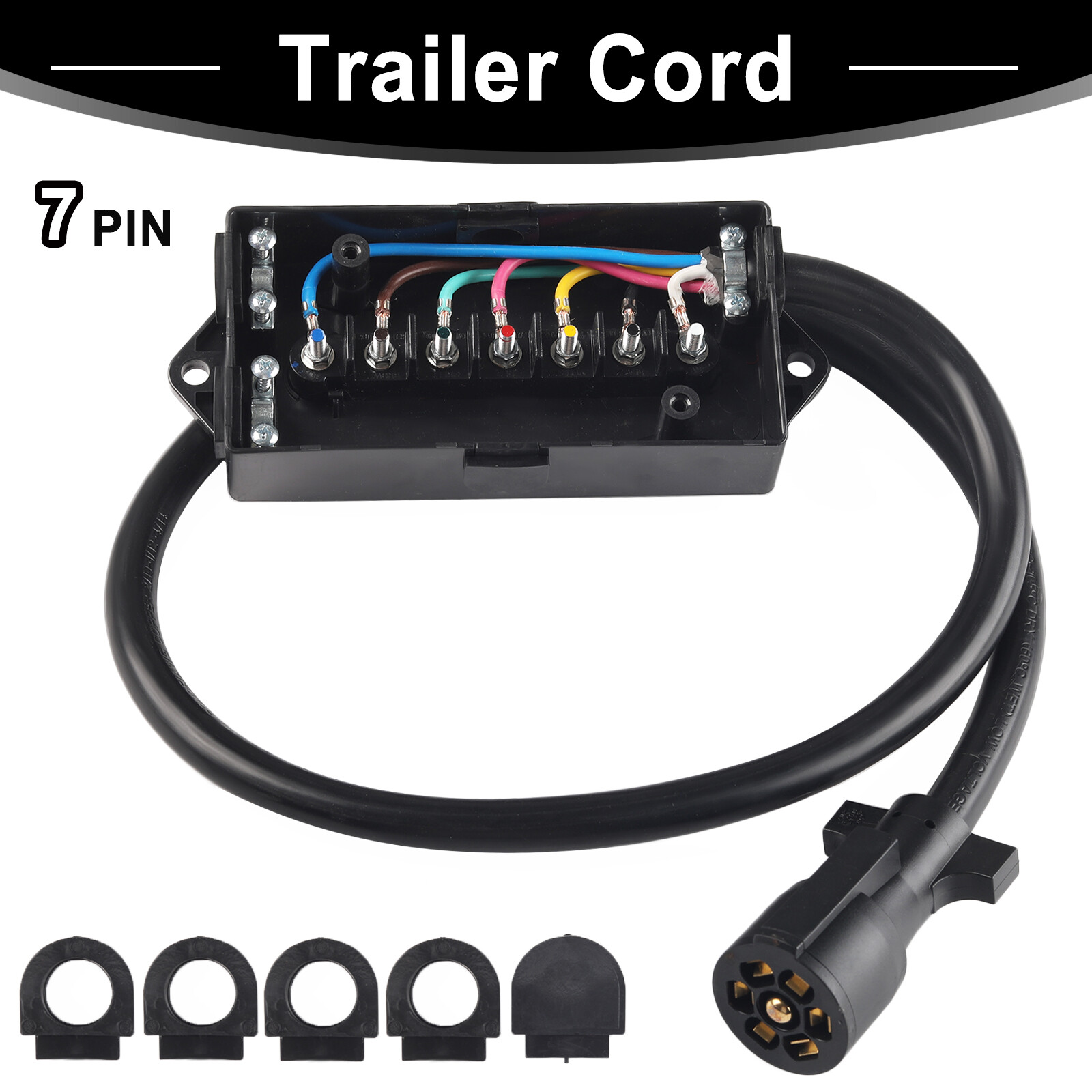 7-Way Trailer Plug Weatherproof Trailer Wiring Harness 7Pin Trailer Connector/