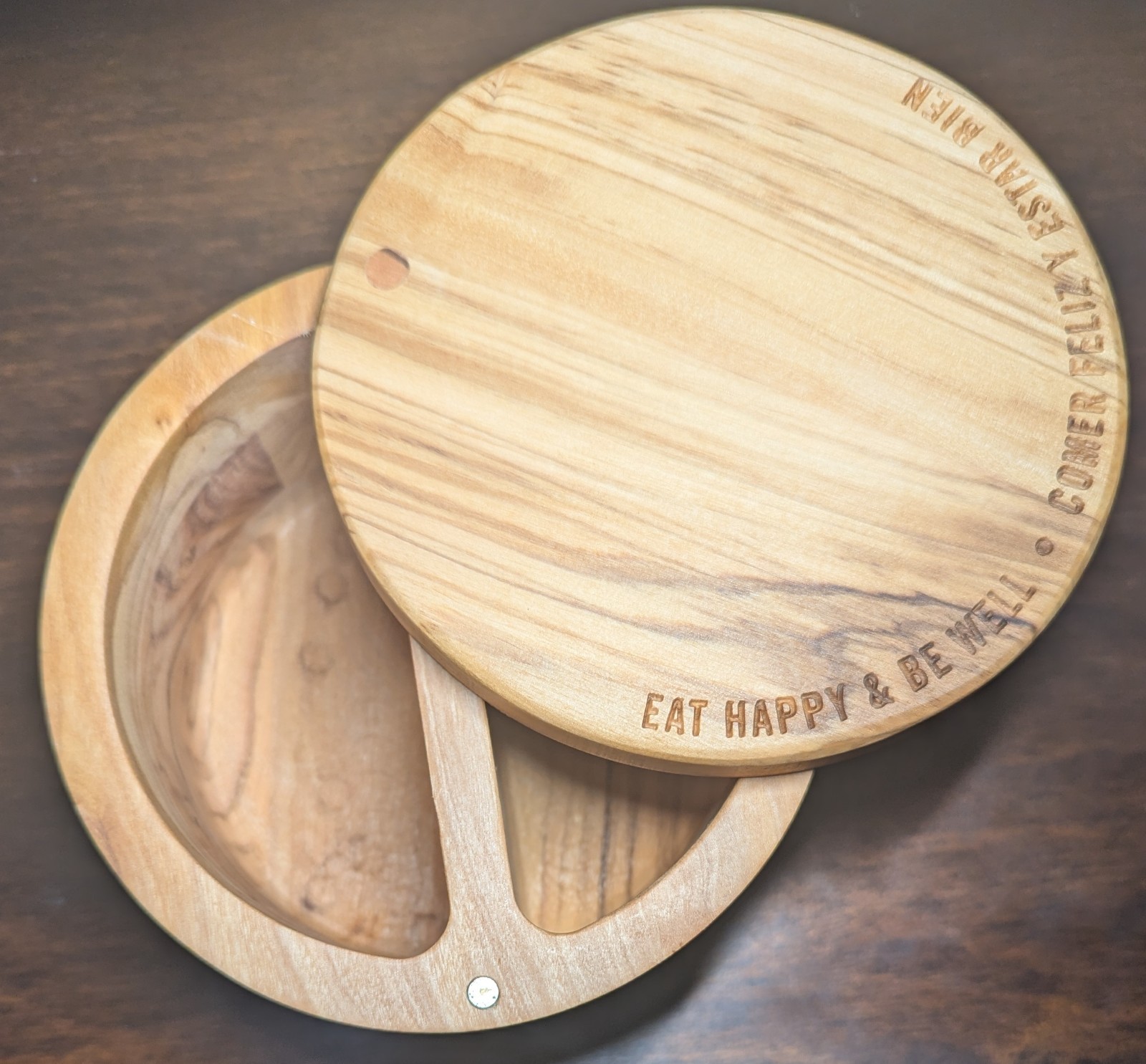 NEW - The Fit Cook DASH x Divided Olivewood Salt Cellar Magnetic Swivel Closure