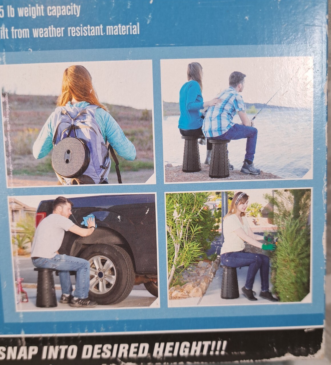 NEW Vortex Telescoping Stool Chair Camping Outdoor Black