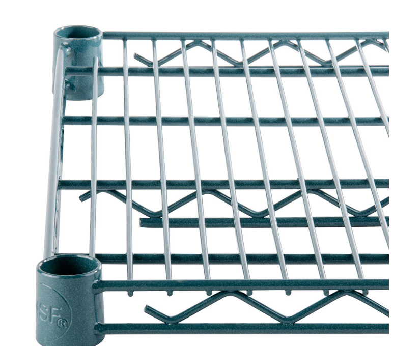 14" x 36" Wall Mount Green Epoxy Wire Shelf Rack Commercial Rest Pot NSF 1015043