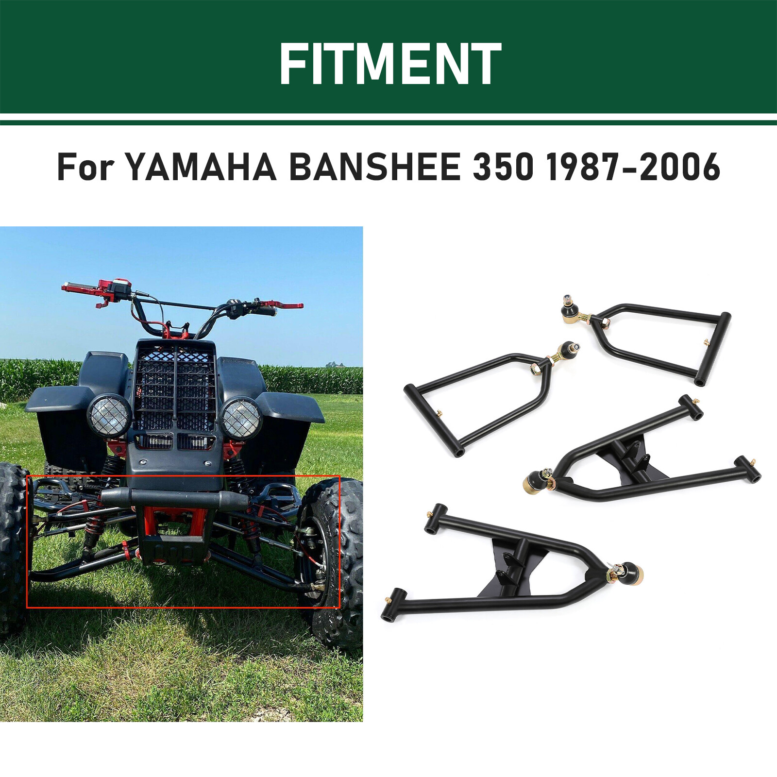 Front Upper+Lower A Arm+2+1 Wider Extender for Yamaha Banshee 350 YFZ350 87-06