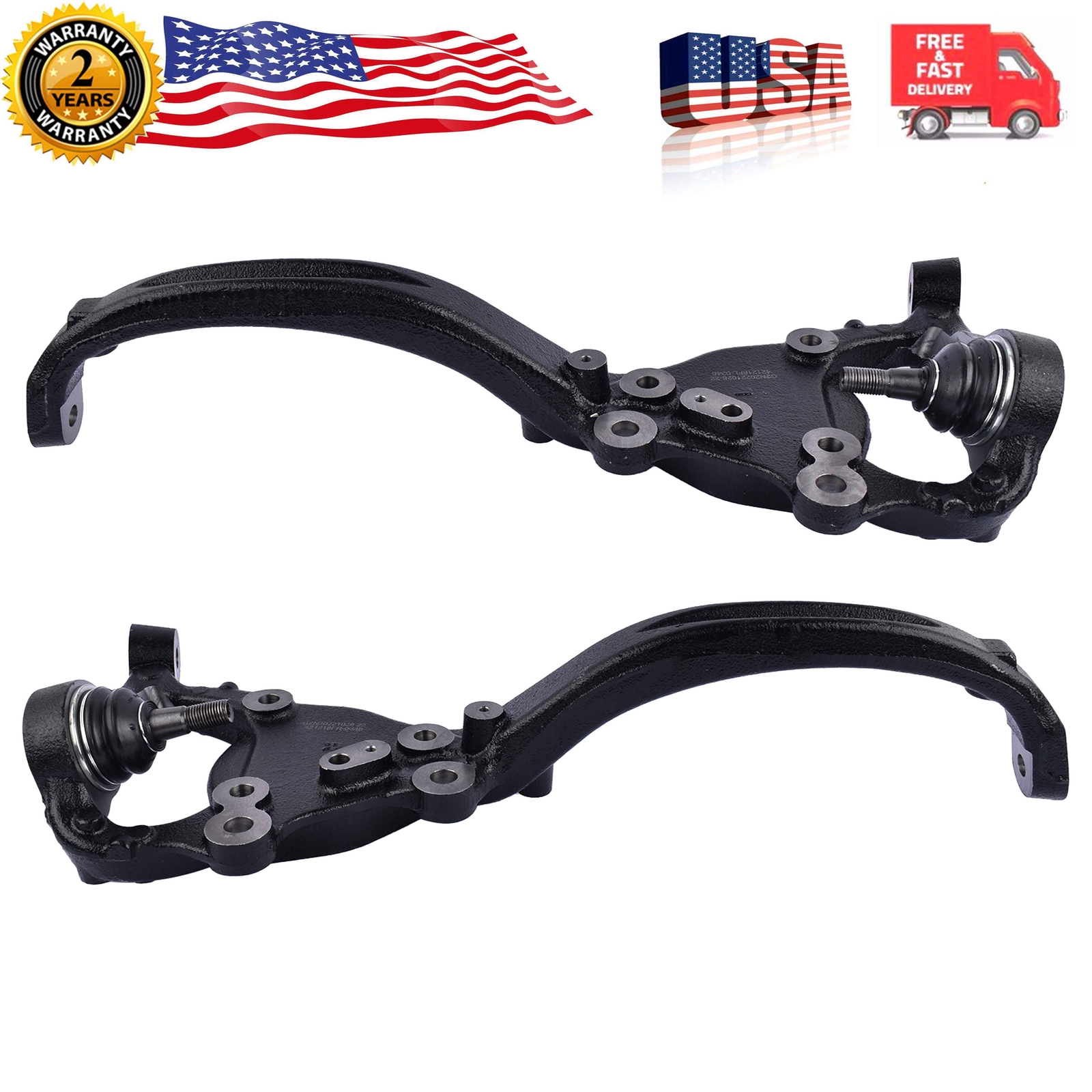 Pair Front Steering Knuckle for Chrysler 300 Dodge Challenger Charger 2012-2021
