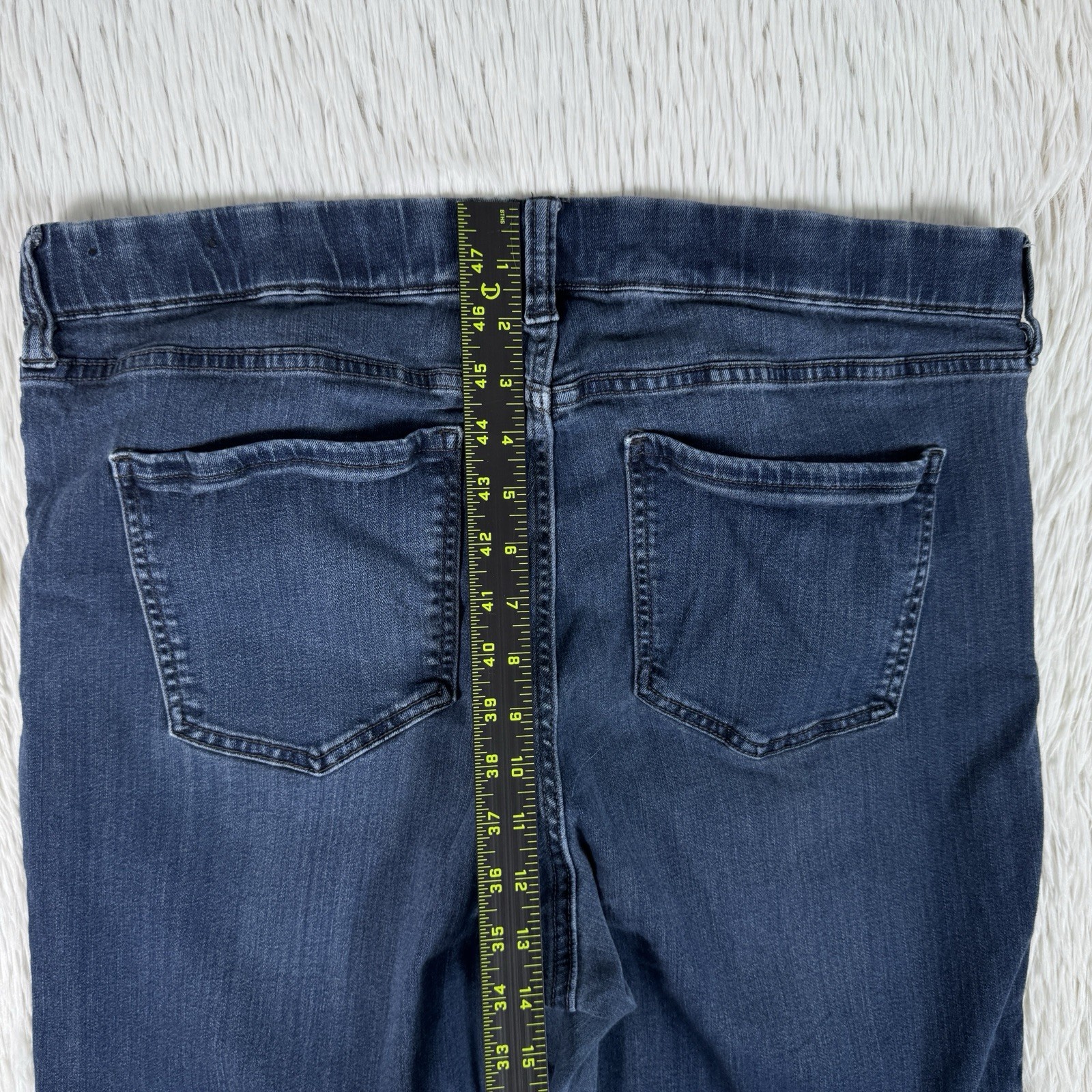 Liverpool Blue Dark Wash High Waisted The Slim Straight Denim Jeans Women's 20W