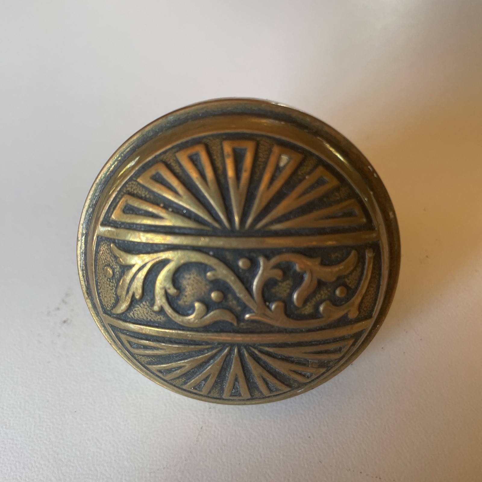 Antique Branford F-12300 Victorian Wrought Bronze Knob C:1893 T-36