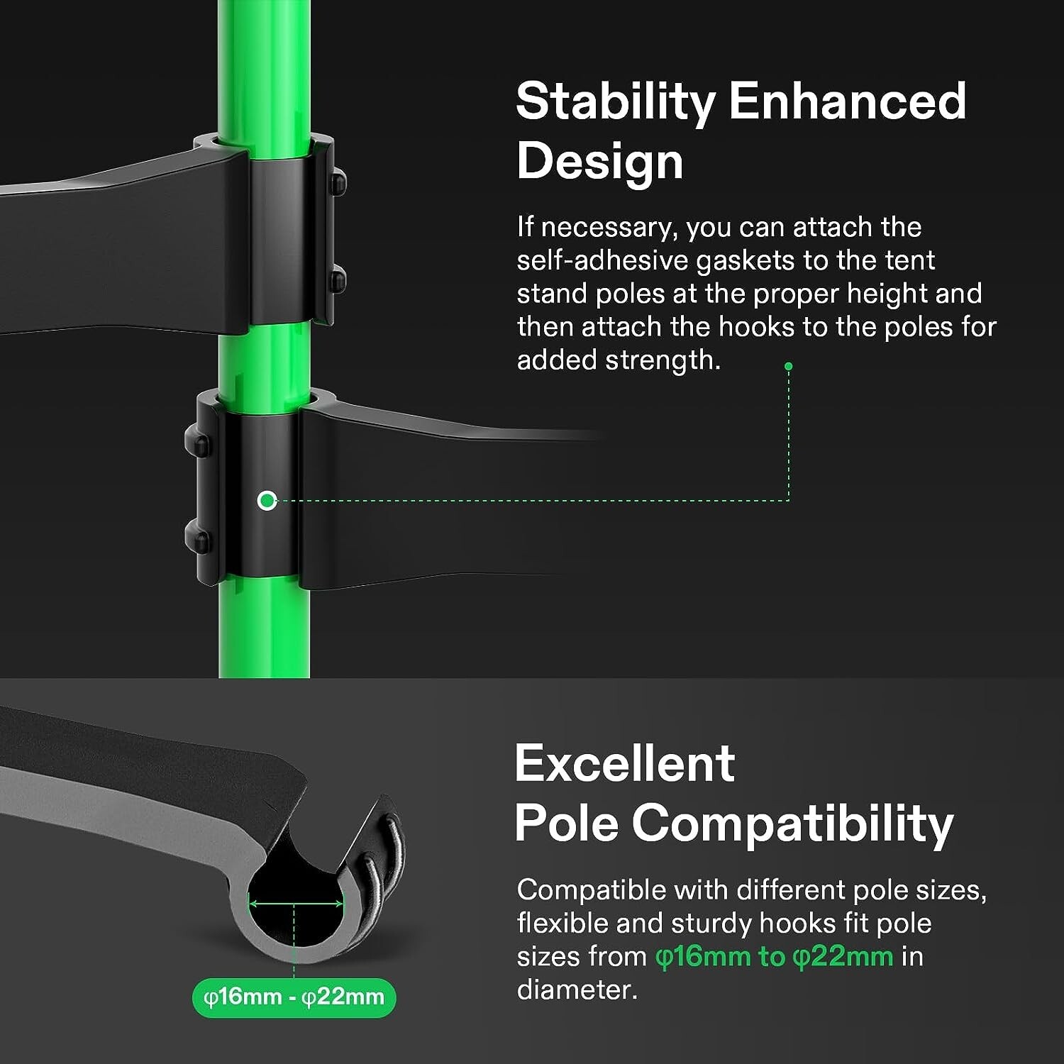Grow Tent Mounting Bars,Support Pole High CFM Kit, 2'x2'/3'x3'/4'x2'/4'x4' Tent