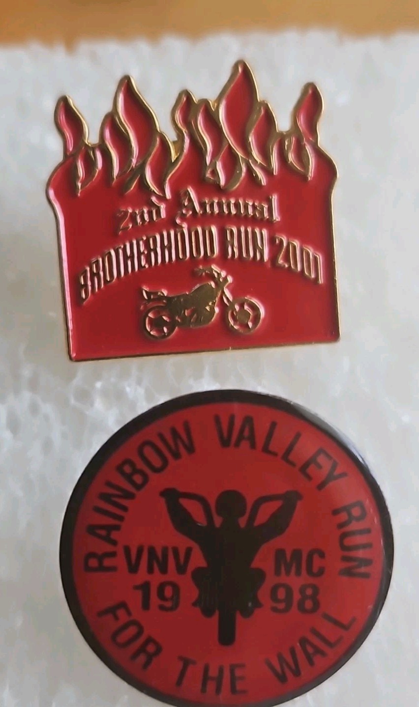 Lot of 14 Vintage Motorcycle Run Pins From Various Locations New And Used