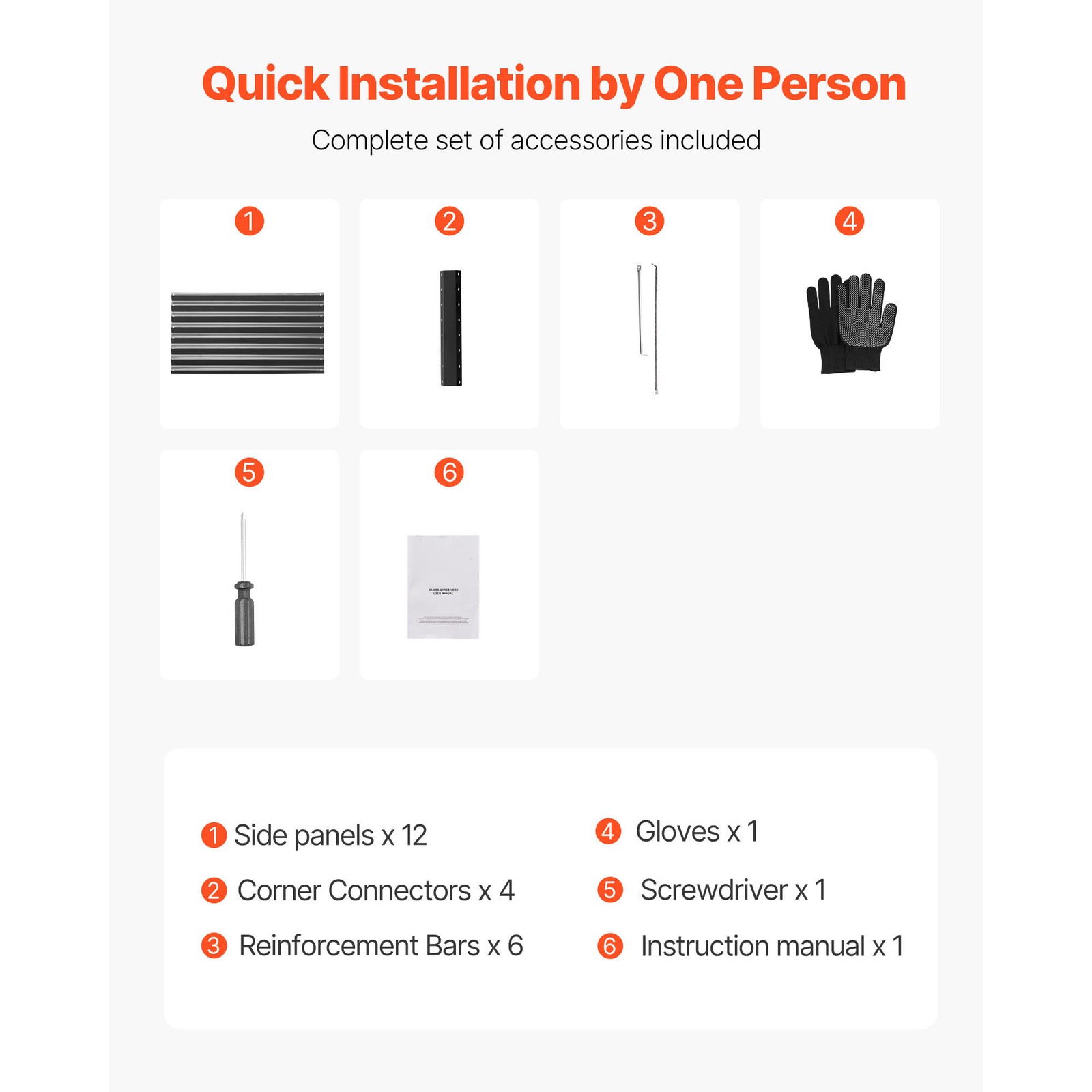 Uimoso Metal Raised Garden Bed Galvanized Planter Box 8x4x2 ft Outdoor Dark Gray