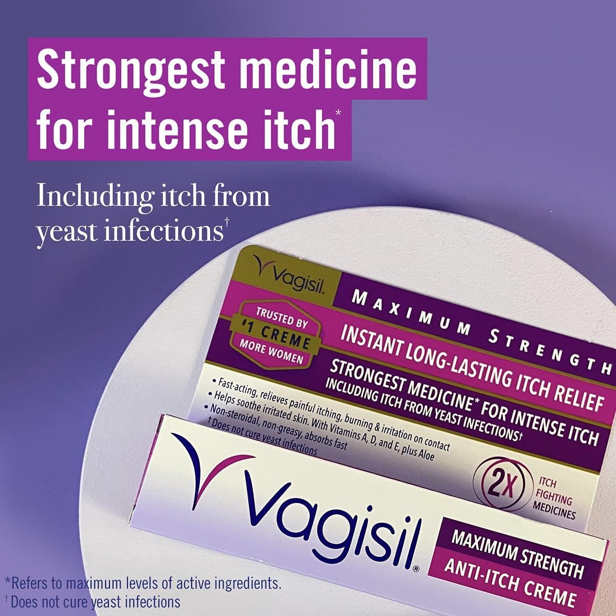 Vagisil Maximum Strength Feminine Anti-Itch Cream with Benzocaine for Women 1 oz