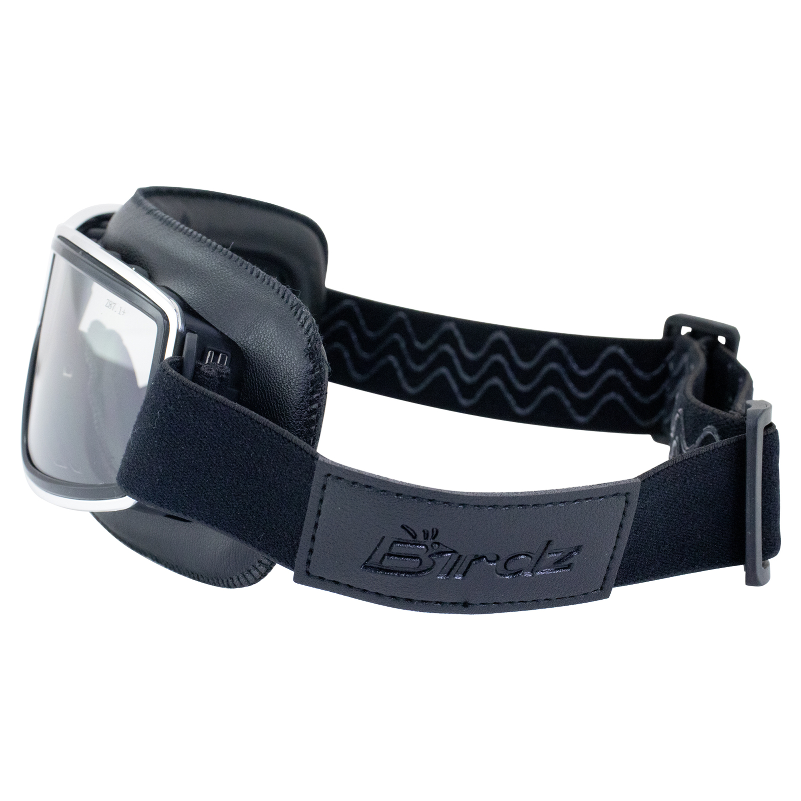 Birdz Eyewear Condor Padded Motorcycle Riding Goggles Black Frame with