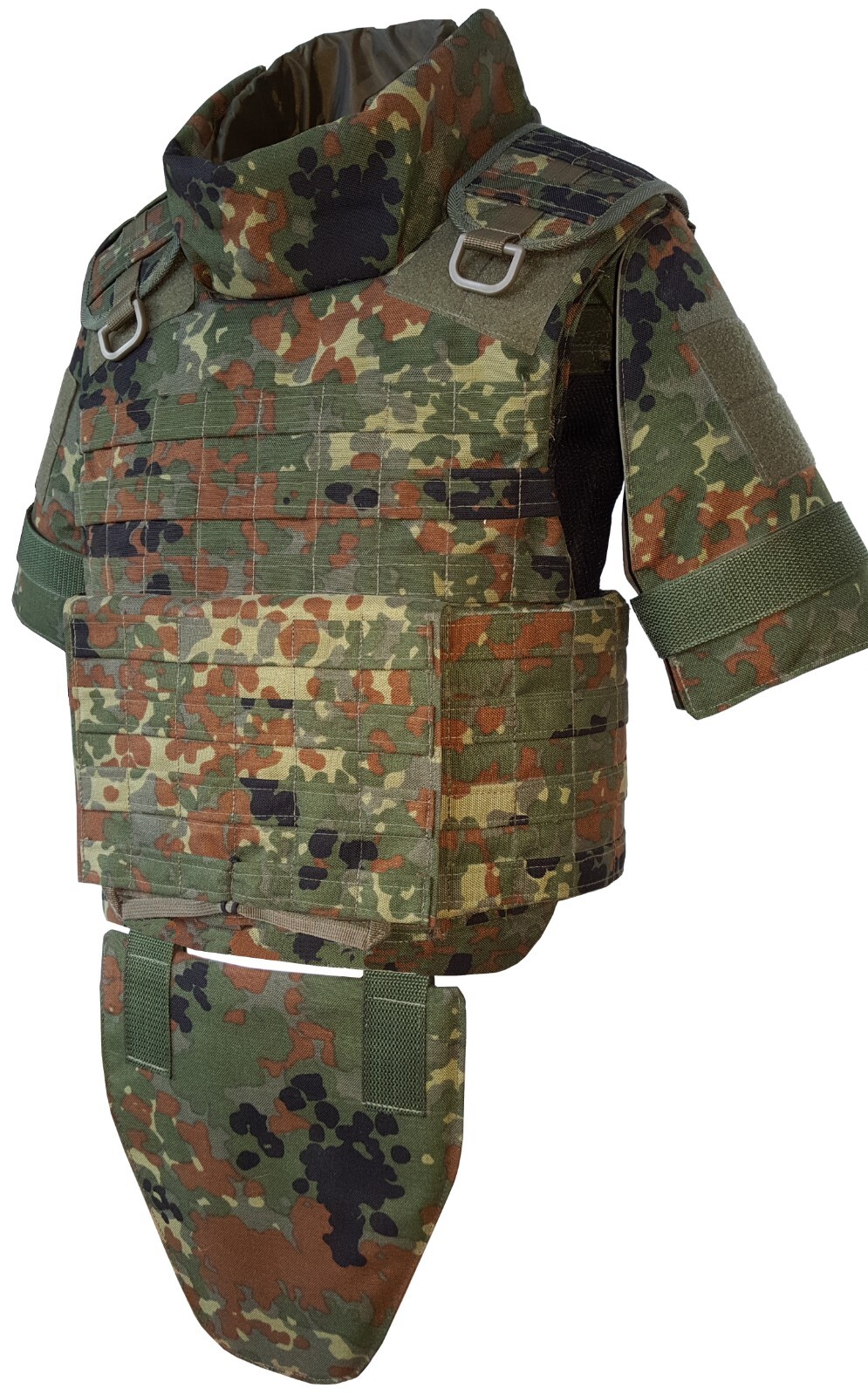 Tactical Plate Carrier Modular Vest Shark Size L Flecktarn Cordura MOLLE Empty