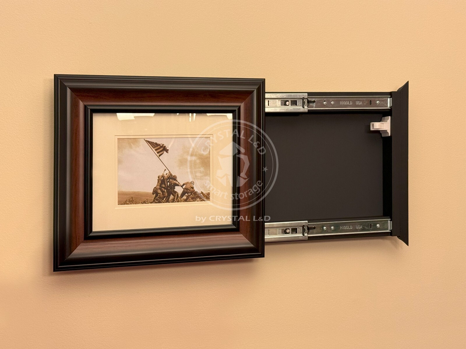Hidden Storage Photo Frame for Gun and Valuables 14-1/2 x 12-1/2 / Magnetic Lock