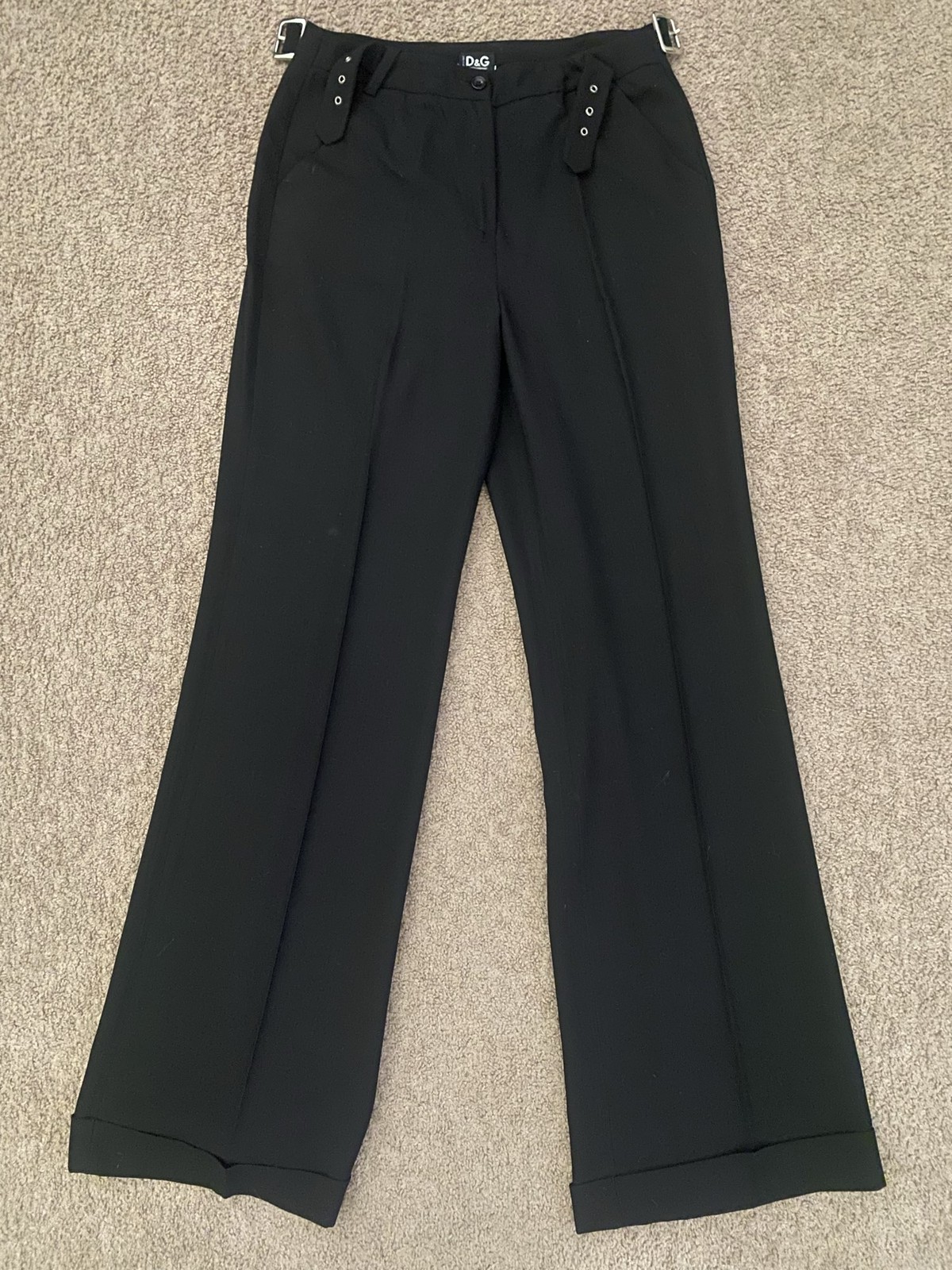 D&G Dolce & Gabbana Black Wide Leg Dress Pants Womens 30” 44 inseam vintage