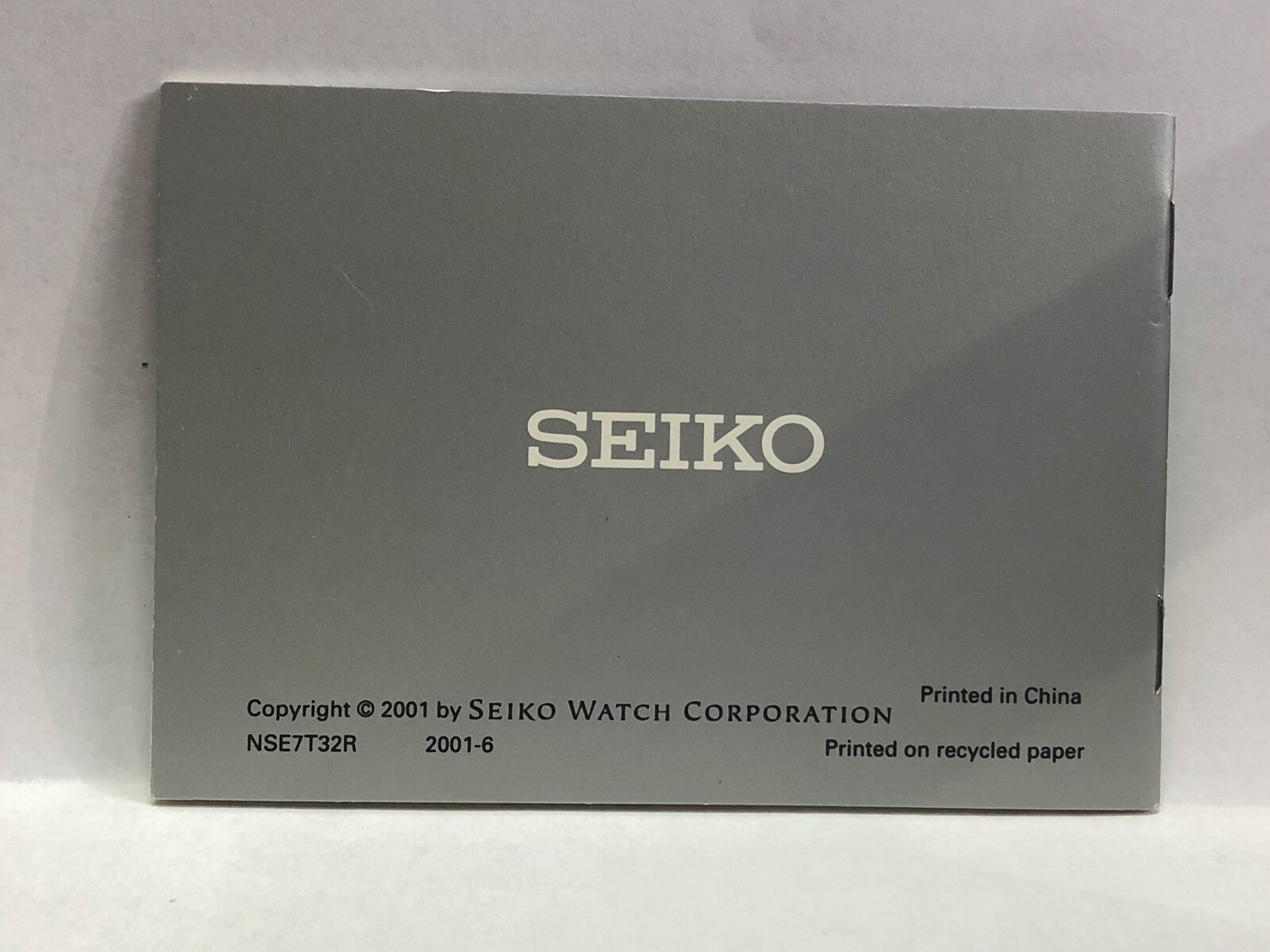SEIKO Analogue Quartz Original Watch Instructions Manual Booklets Cal.7T32