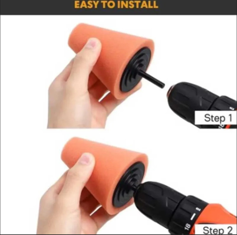 2pcs Car Hub Polishing Sponge Cones Wheel Grinding Head Waxing Tool - NEW