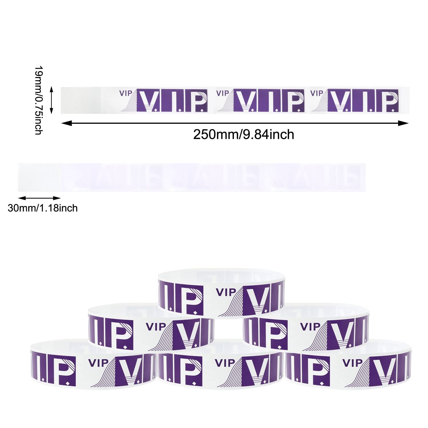 Waterproof Event Wristbands Paper Party Armbands 100 Pack