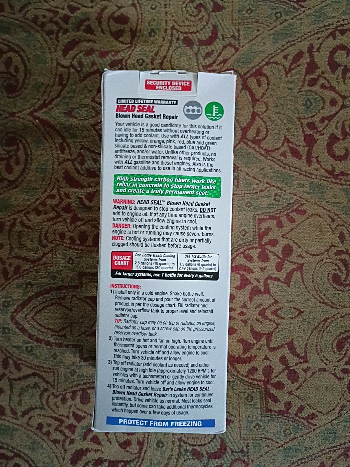 Bar's Leaks HG-1 HEAD SEAL Blown Head Gasket Repair