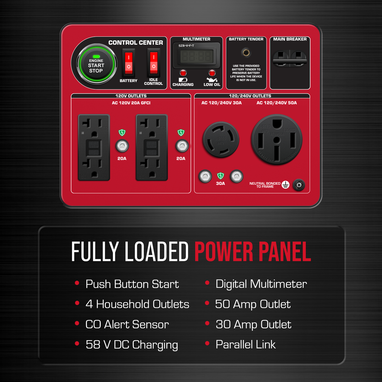 DuroStar DS13000MX 13,000W/10,500W Dual Fuel Portable Generator w/ CO Alert