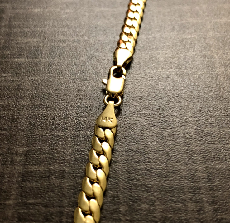 Heavy Men's 14k Gold Stamped Plated Miami Cuban Link Chain Necklace 24-inch 4MM