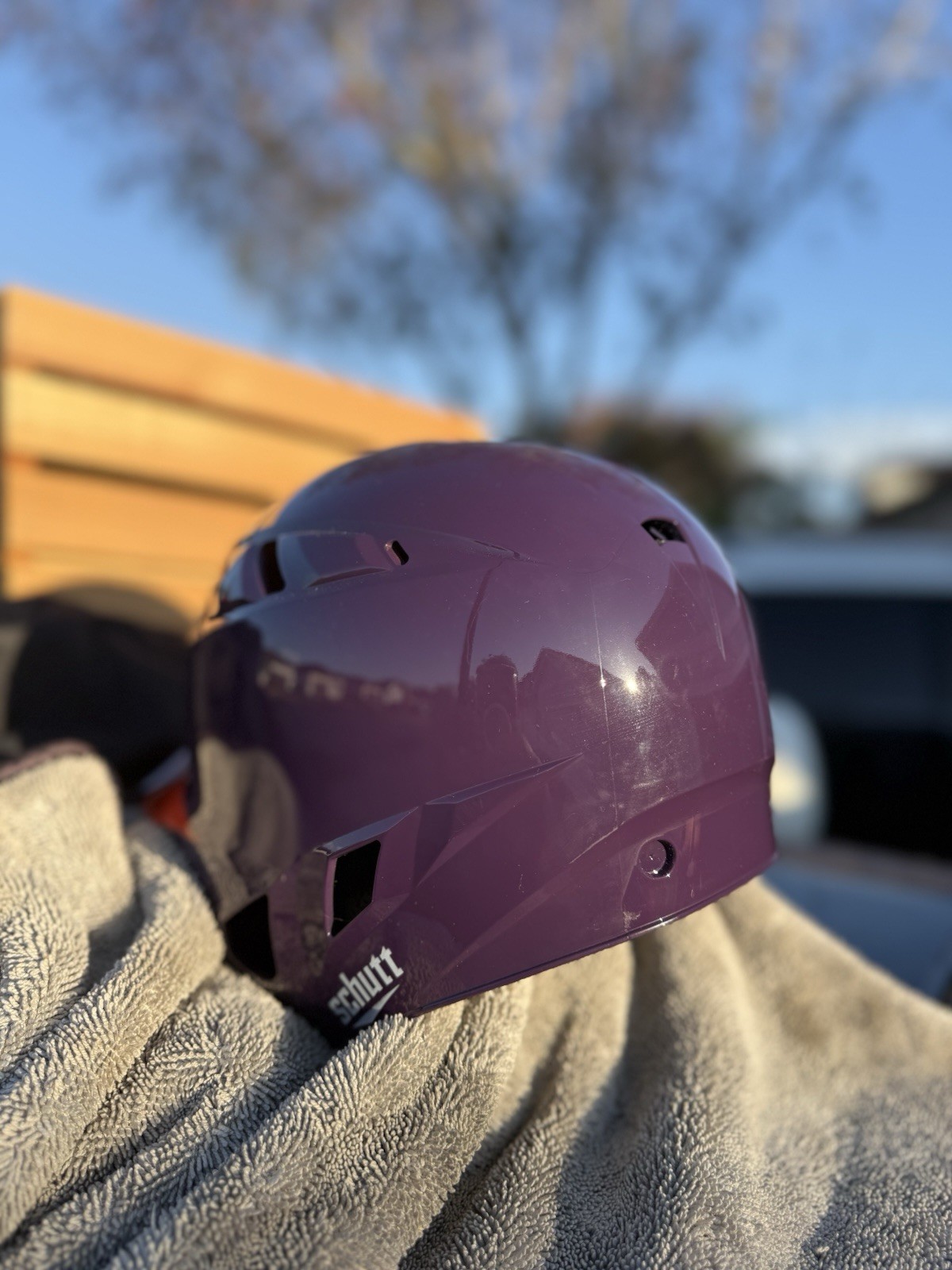 CLEMSON TIGERS CUSTOM SCHUTT SOFTBALL BATTING HELMET USED