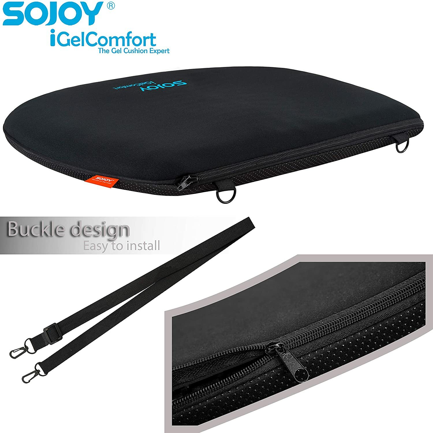 Sojoy All Gel Seat Cushion Coccyx Orthopedic Pad for Car Seat Home/Office Chair