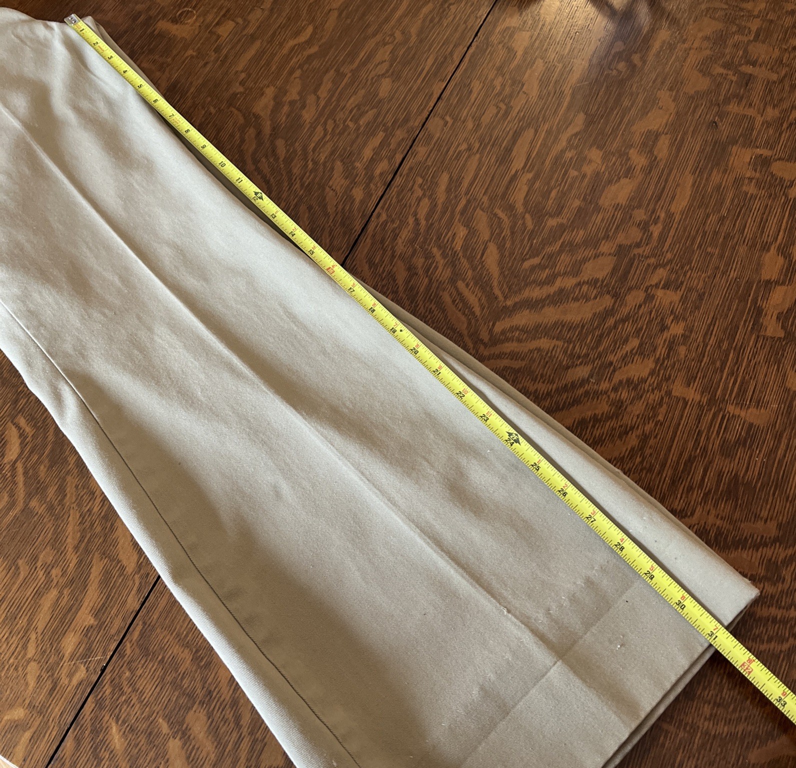 Vintage 70s Mens Bell Bottom Flare Pants Tan Cotton Waist 30 Inseam 31 Wright