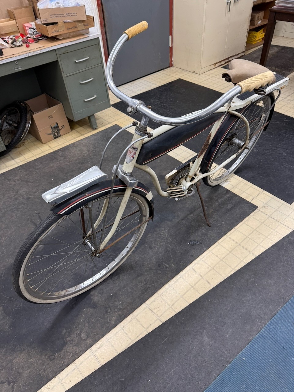 Roadmaster Vintage 1950's ? 26" Mens Straightbar Middleweight Tank Bicycle Orig