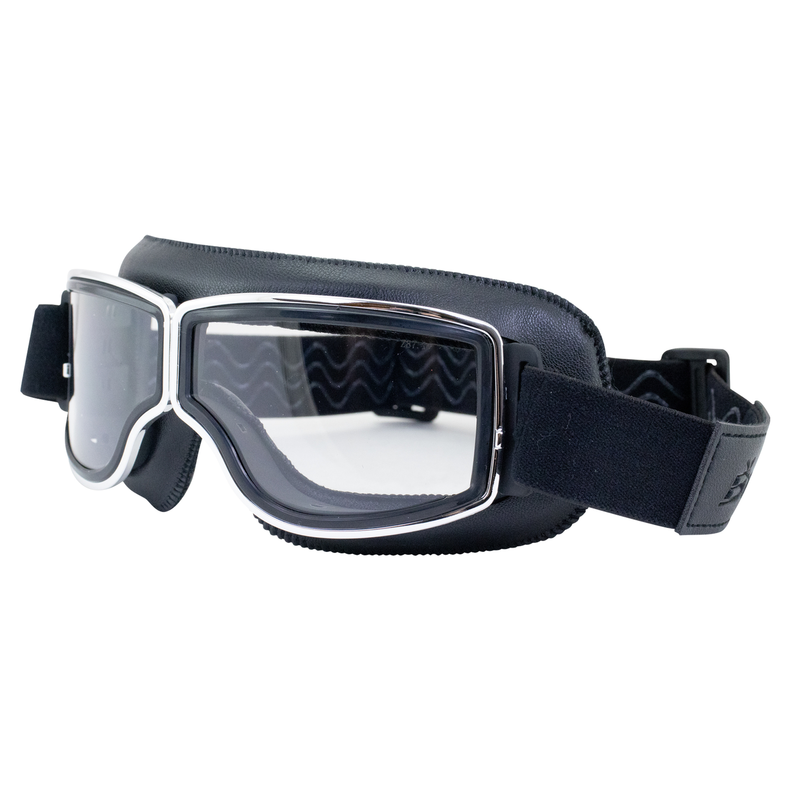 Birdz Eyewear Condor Padded Motorcycle Riding Goggles Black Frame with