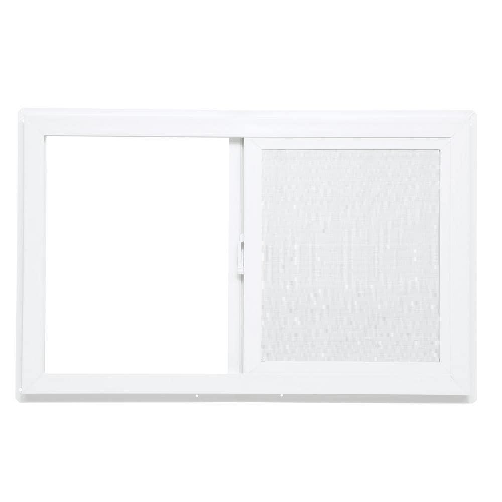 Vinyl Window Left-Hand Sliding Dual Pane Insulated Glass White 31.75" x 19.75"