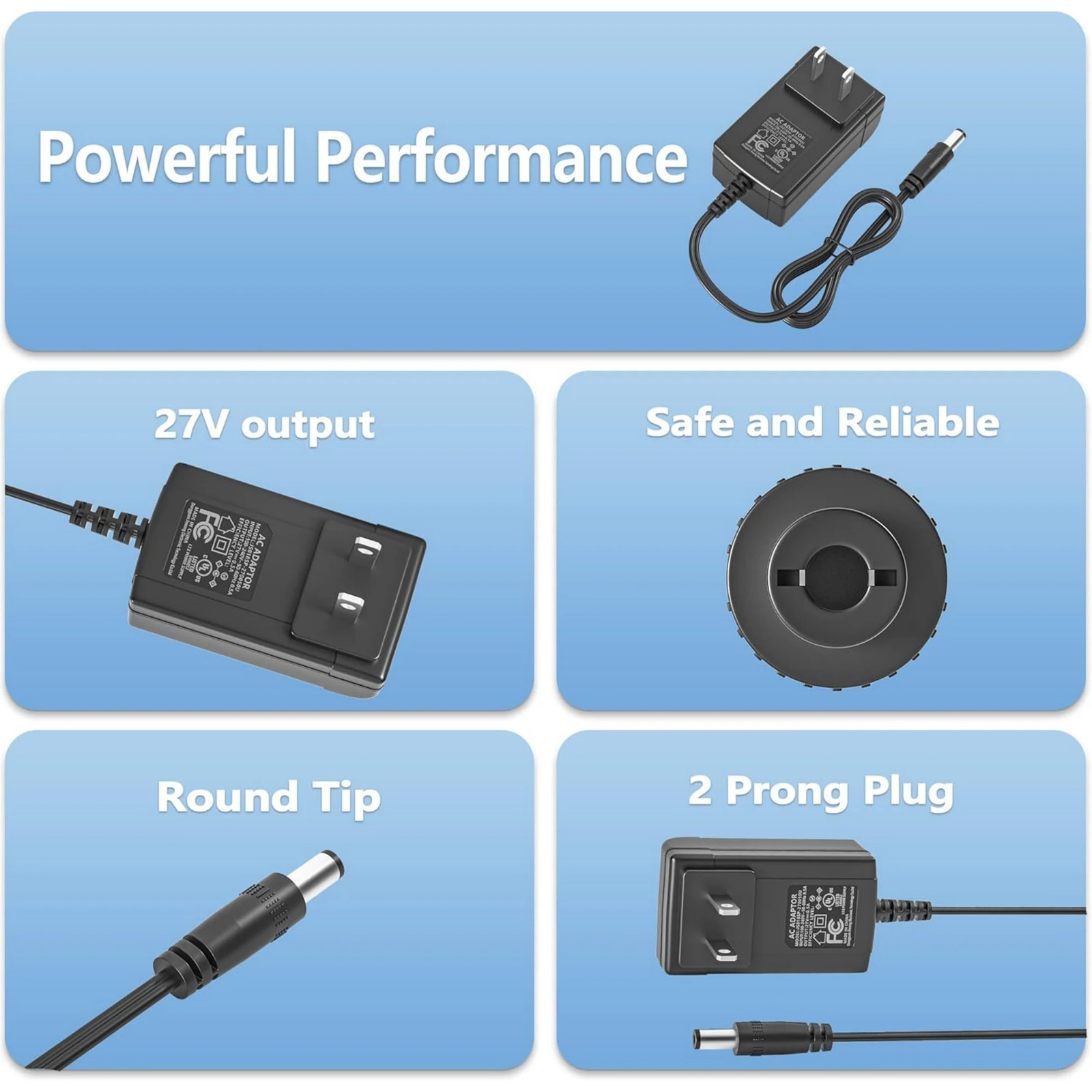 27V AC Adapter for Sharper Image Massage Gun 1011666 2437599 1013002–Replacement