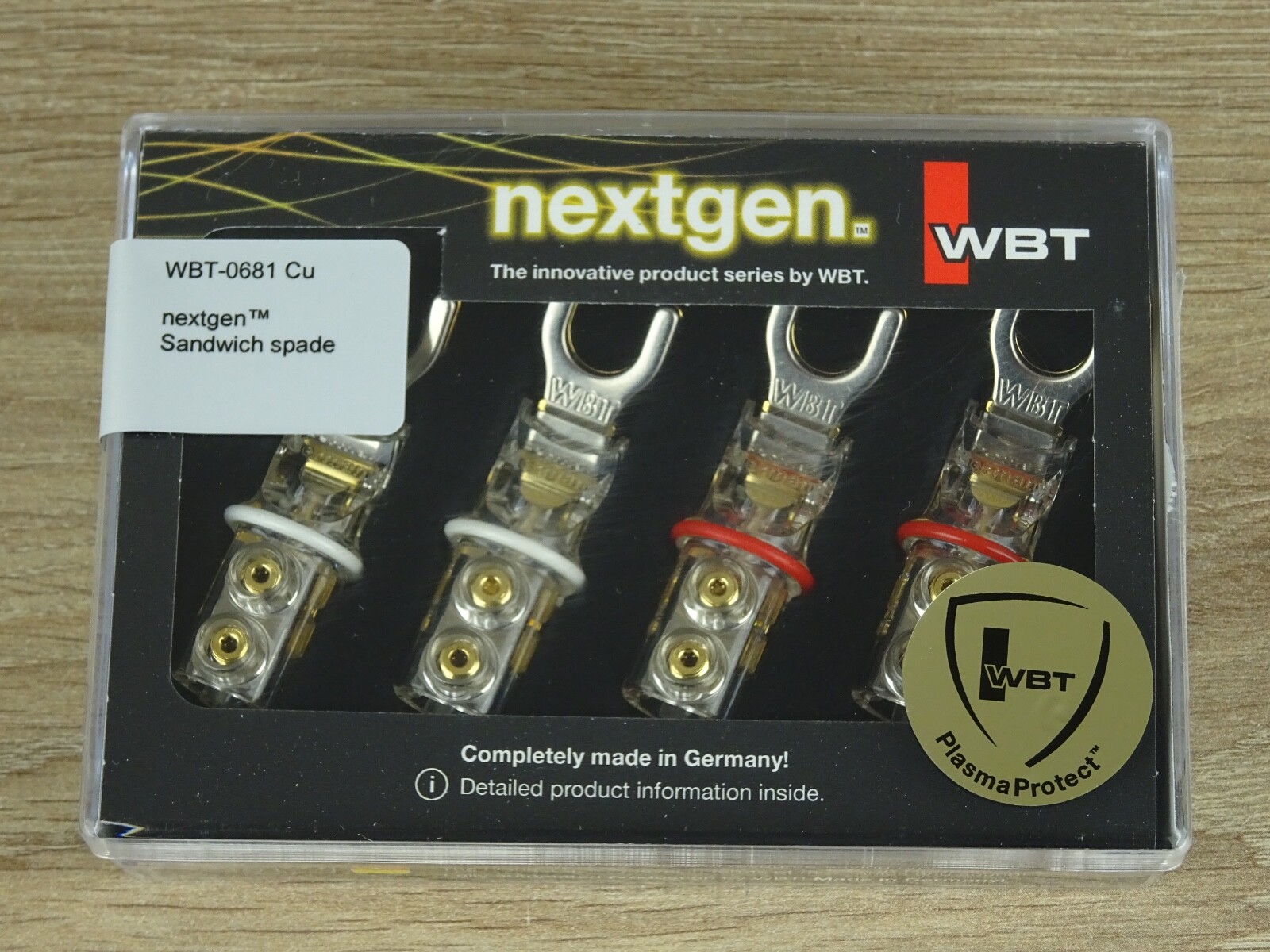 WBT 0681CU cable lug made of pure copper, 8 mm fork new + original packaging nextgen 2x red 2x white